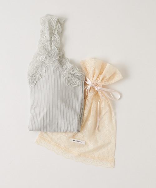 Chico（チコ）の「【SALON by Chico限定】レピュールテレコレースタンク（タンクトップ・レディース・アイボリー/ブラック/ライトグレー/ミント/ピンク・FREE）」の9枚目の写真