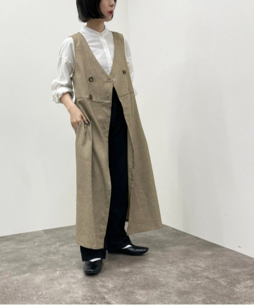 apres jour mignon（アプレジュールミニョン）の「2ＷＡＹチェックジレ【ZOZOTOWN限定アイテム】（ベスト・レディース・ブラウン系その他・フリー/X-LARGE）」の3枚目の写真