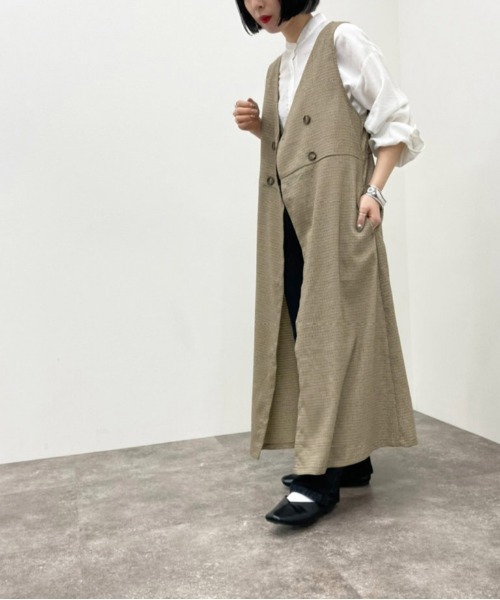 apres jour mignon（アプレジュールミニョン）の「2ＷＡＹチェックジレ【ZOZOTOWN限定アイテム】（ベスト・レディース・ブラウン系その他・フリー/X-LARGE）」の4枚目の写真