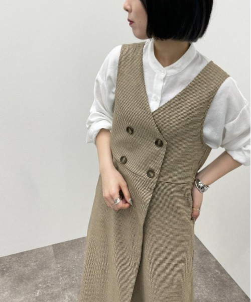 apres jour mignon（アプレジュールミニョン）の「2ＷＡＹチェックジレ【ZOZOTOWN限定アイテム】（ベスト・レディース・ブラウン系その他・フリー/X-LARGE）」の6枚目の写真