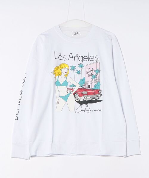 ARCHIVER(アーカイバ)の「【Bl】レギュラーシルエット長袖プリントTシャツ(Tシャツ/カットソー・レディース・ホワイト/ブラック/グレー/オレンジ・LARGE/MEDIUM)」の2枚目の写真