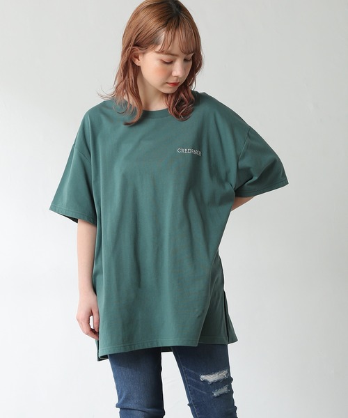 Honeys（ハニーズ）の「フォトプリントＴシャツ（Tシャツ/カットソー・レディース・ブラック/ホワイト×ブラック/オレンジ/ホワイト/グリーン・M/S/L）」の4枚目の写真