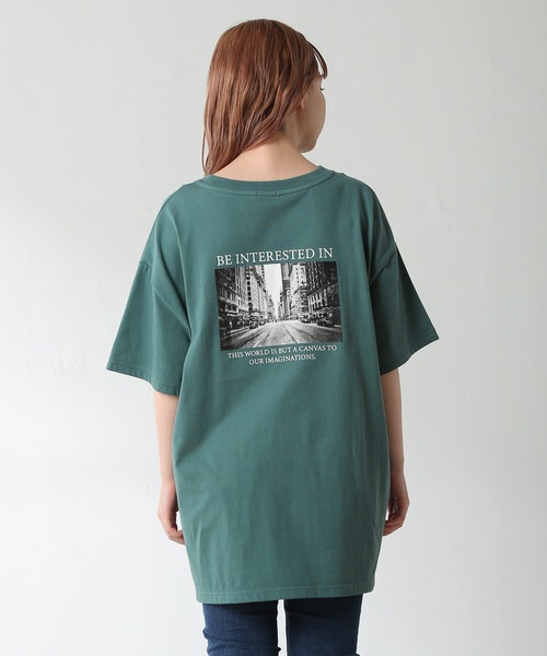 Honeys（ハニーズ）の「フォトプリントＴシャツ（Tシャツ/カットソー・レディース・ブラック/ホワイト×ブラック/オレンジ/ホワイト/グリーン・M/S/L）」の6枚目の写真