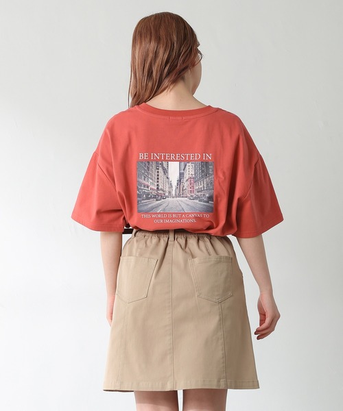 Honeys（ハニーズ）の「フォトプリントＴシャツ（Tシャツ/カットソー・レディース・ブラック/ホワイト×ブラック/オレンジ/ホワイト/グリーン・M/S/L）」の14枚目の写真