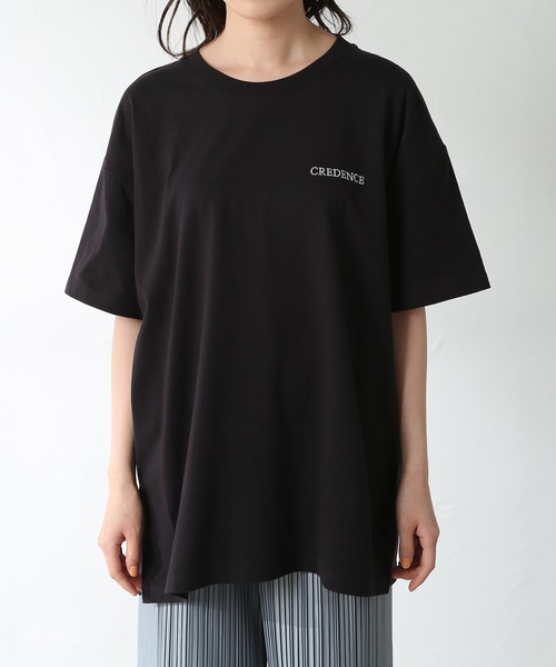 Honeys（ハニーズ）の「フォトプリントＴシャツ（Tシャツ/カットソー・レディース・ブラック/ホワイト×ブラック/オレンジ/ホワイト/グリーン・M/S/L）」の10枚目の写真