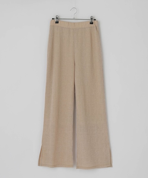 BONLECILL（ボンルシール）の「リネンジャガードサイドスリットフレアパンツ（その他パンツ・レディース・ベージュ/ブラウン/アイボリー/チャコール・FREE）」の8枚目の写真
