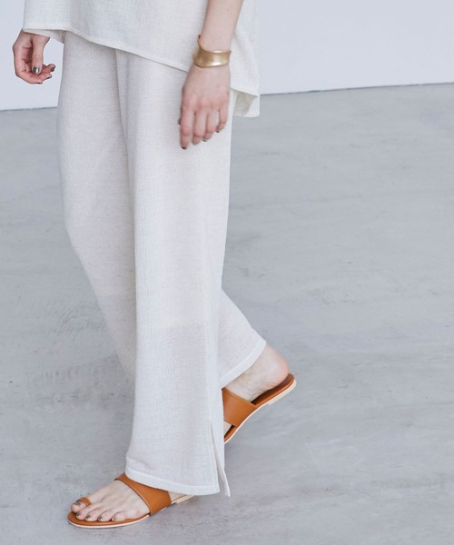 BONLECILL（ボンルシール）の「リネンジャガードサイドスリットフレアパンツ（その他パンツ・レディース・ベージュ/ブラウン/アイボリー/チャコール・FREE）」の20枚目の写真