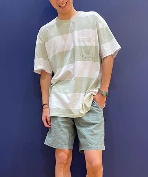 GAP(ギャップ)の「ストライプクルーネックtシャツ(Tシャツ/カットソー・メンズ・ネイビー/ホワイト/その他/ライトグリーン/ブルー・S/M/XS/XL/L/XXS)」の2枚目の写真