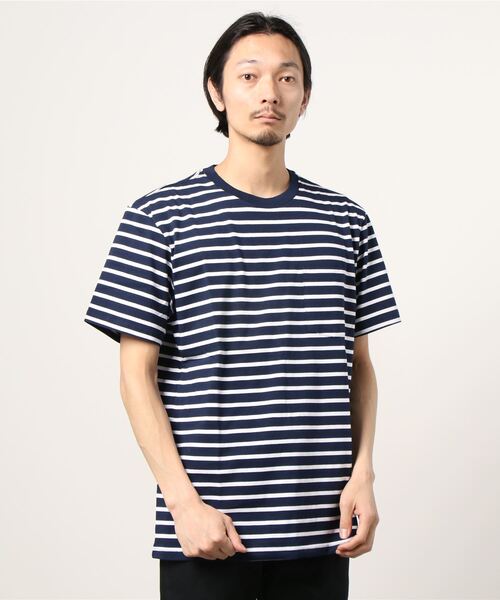 GAP(ギャップ)の「ストライプクルーネックtシャツ(Tシャツ/カットソー・メンズ・ネイビー/ホワイト/その他/ライトグリーン/ブルー・S/M/XS/XL/L/XXS)」の9枚目の写真