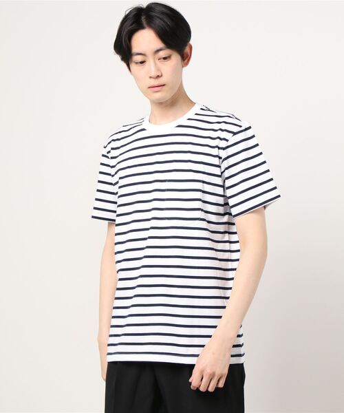 GAP(ギャップ)の「ストライプクルーネックtシャツ(Tシャツ/カットソー・メンズ・ネイビー/ホワイト/その他/ライトグリーン/ブルー・S/M/XS/XL/L/XXS)」の10枚目の写真