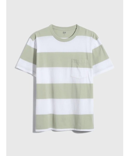 GAP(ギャップ)の「ストライプクルーネックtシャツ(Tシャツ/カットソー・メンズ・ネイビー/ホワイト/その他/ライトグリーン/ブルー・S/M/XS/XL/L/XXS)」の6枚目の写真