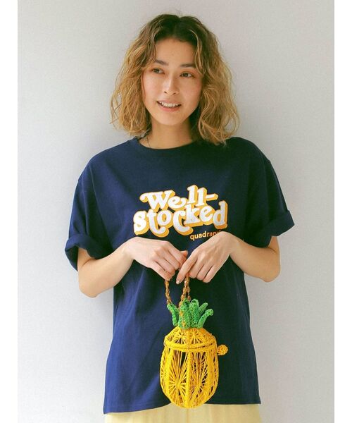 Ungrid（アングリッド）の「カラーロゴTee（Tシャツ/カットソー・レディース・ネイビー/レッド/オフホワイト・FREE）」の3枚目の写真