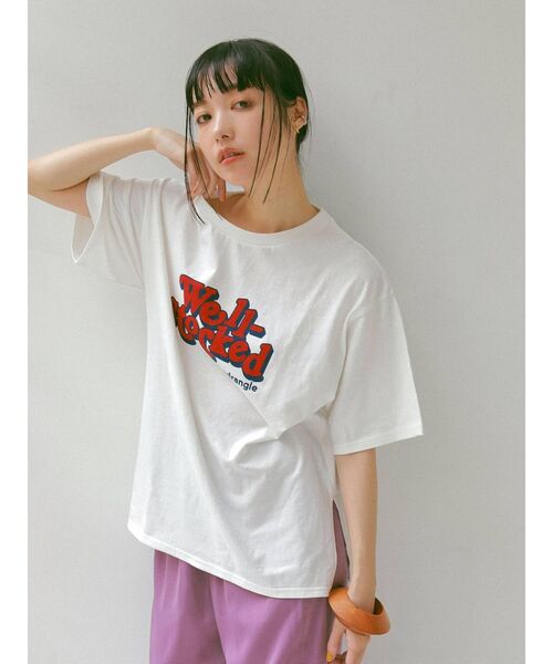 Ungrid（アングリッド）の「カラーロゴTee（Tシャツ/カットソー・レディース・ネイビー/レッド/オフホワイト・FREE）」の10枚目の写真