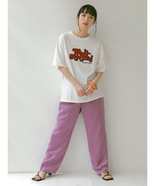 Ungrid（アングリッド）の「カラーロゴTee（Tシャツ/カットソー・レディース・ネイビー/レッド/オフホワイト・FREE）」の4枚目の写真