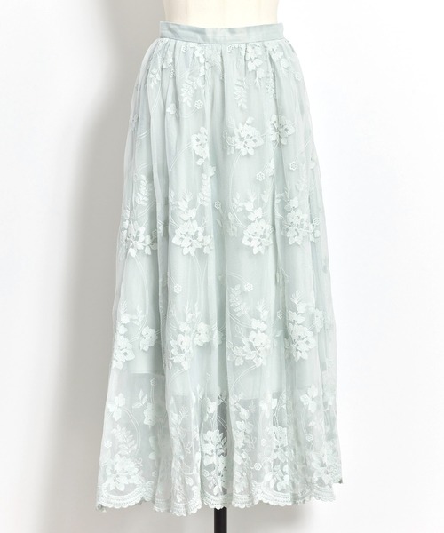 NOELA（ノエラ）の「チュールフラワー刺繍スカート（スカート・レディース・ラベンダー/オフホワイト/ライトグリーン・M/S）」の17枚目の写真