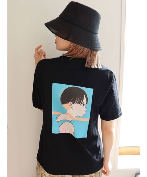 MURUA（ムルーア）の「【MURUA×古塔つみ】ショートヘアガールTシャツ（Tシャツ/カットソー・レディース・ホワイト/ブラック・FREE）」の7枚目の写真