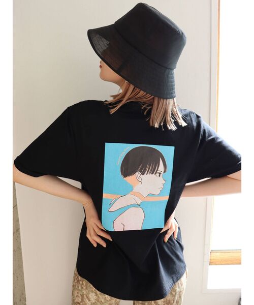 MURUA（ムルーア）の「【MURUA×古塔つみ】ショートヘアガールTシャツ（Tシャツ/カットソー・レディース・ホワイト/ブラック・FREE）」の10枚目の写真
