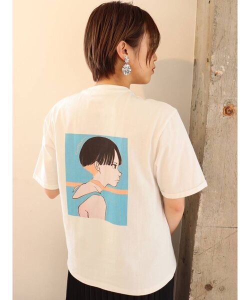 MURUA（ムルーア）の「【MURUA×古塔つみ】ショートヘアガールTシャツ（Tシャツ/カットソー・レディース・ホワイト/ブラック・FREE）」の20枚目の写真