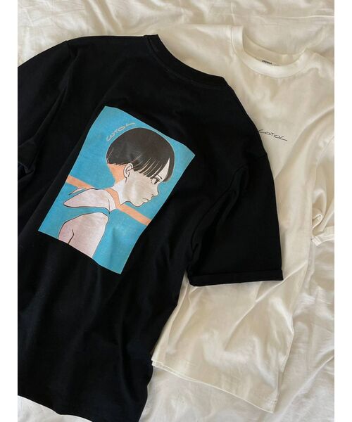 MURUA（ムルーア）の「【MURUA×古塔つみ】ショートヘアガールTシャツ（Tシャツ/カットソー・レディース・ホワイト/ブラック・FREE）」の21枚目の写真