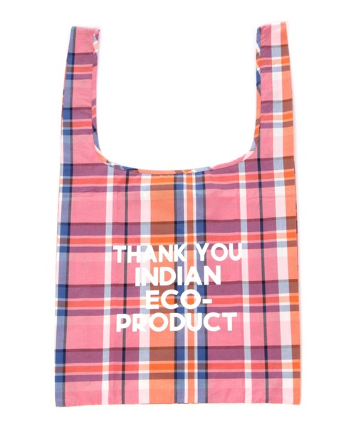 Lilas Campbell（リラキャンベル）の「【Lilas Campbell(リラ・キャンベル)】IND CHECKBAG（エコバッグ/サブバッグ・レディース・ピンク/オレンジ/ブルー・FREE）」の13枚目の写真