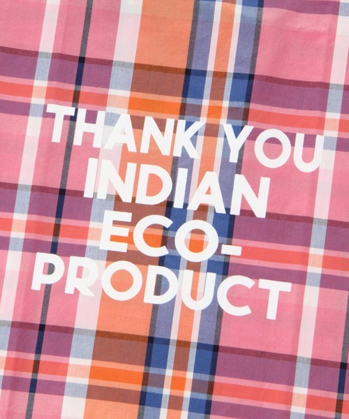 Lilas Campbell（リラキャンベル）の「【Lilas Campbell(リラ・キャンベル)】IND CHECKBAG（エコバッグ/サブバッグ・レディース・ピンク/オレンジ/ブルー・FREE）」の15枚目の写真