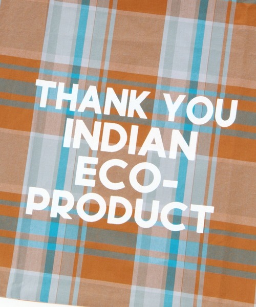 Lilas Campbell（リラキャンベル）の「【Lilas Campbell(リラ・キャンベル)】IND CHECKBAG（エコバッグ/サブバッグ・レディース・ピンク/オレンジ/ブルー・FREE）」の12枚目の写真