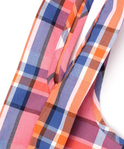 Lilas Campbell（リラキャンベル）の「【Lilas Campbell(リラ・キャンベル)】IND CHECKBAG（エコバッグ/サブバッグ・レディース・ピンク/オレンジ/ブルー・FREE）」の8枚目の写真