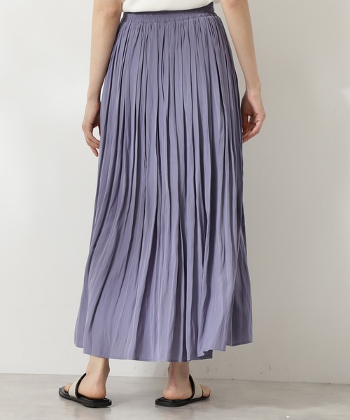 N.（N. Natural Beauty Basic）（エヌエヌナチュラルビューティーベーシック）の「パウダーサテンロングスカート（スカート・レディース・パープル/グレー/ブラック系その他/グレー系その他・MEDIUM）」の13枚目の写真