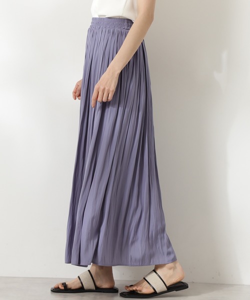 N.（N. Natural Beauty Basic）（エヌエヌナチュラルビューティーベーシック）の「パウダーサテンロングスカート（スカート・レディース・パープル/グレー/ブラック系その他/グレー系その他・MEDIUM）」の12枚目の写真
