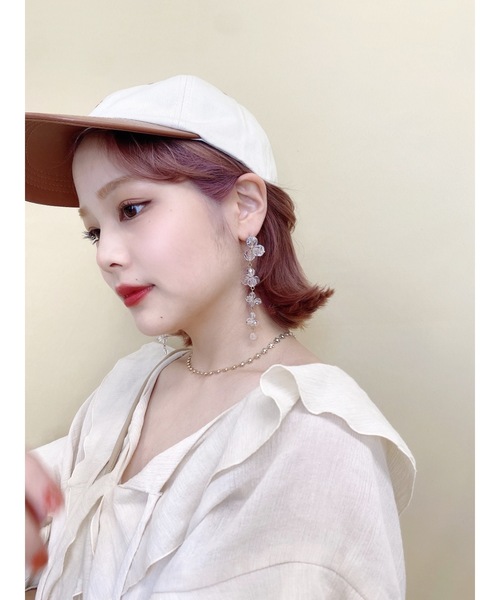 JUMELLE（ジュメロ）の「ビーズピアス（ピアス（両耳用）・レディース・ピンク/クリア・FREE）」の10枚目の写真