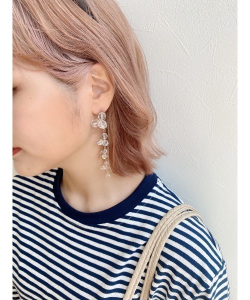 JUMELLE（ジュメロ）の「ビーズピアス（ピアス（両耳用）・レディース・ピンク/クリア・FREE）」の14枚目の写真