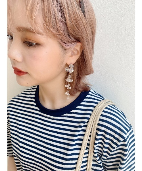 JUMELLE（ジュメロ）の「ビーズピアス（ピアス（両耳用）・レディース・ピンク/クリア・FREE）」の15枚目の写真