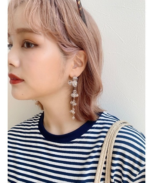 JUMELLE（ジュメロ）の「ビーズピアス（ピアス（両耳用）・レディース・ピンク/クリア・FREE）」の16枚目の写真