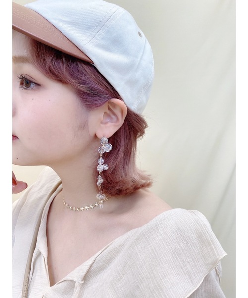 JUMELLE（ジュメロ）の「ビーズピアス（ピアス（両耳用）・レディース・ピンク/クリア・FREE）」の20枚目の写真