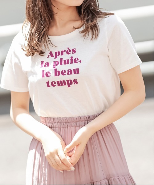 OLIVE des OLIVE（オリーブデオリーブ）の「OliveベーシックTシャツⅡ（Tシャツ/カットソー・レディース・オフホワイト/サックスブルー/ライトブラウン/ラベンダー/グレイッシュベージュ・FREE）」の15枚目の写真
