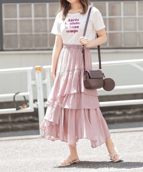 OLIVE des OLIVE（オリーブデオリーブ）の「OliveベーシックTシャツⅡ（Tシャツ/カットソー・レディース・オフホワイト/サックスブルー/ライトブラウン/ラベンダー/グレイッシュベージュ・FREE）」の14枚目の写真