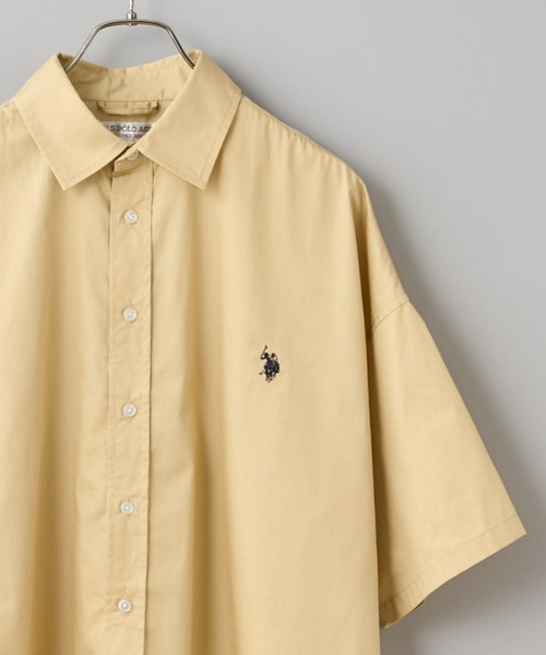 U.S. POLO ASSN.（ユーエスポロアッスン）の「【U.S. POLO ASSN. /ユーエスポロアッスン】別注ワンポイント刺繍ロゴビッグシルエットシャツ/WEB限定（シャツ/ブラウス・メンズ・ホワイト/ベージュ/オレンジ/インディゴブルー/ライトインディゴブルー/グレー・MEDIUM/LARGE/X-LARGE）」の3枚目の写真