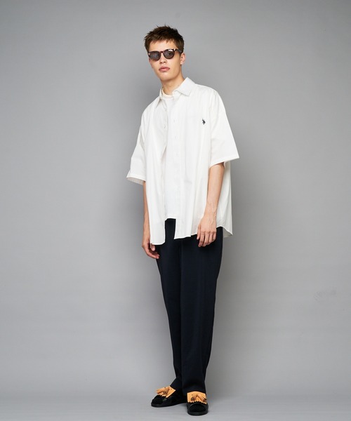 U.S. POLO ASSN.（ユーエスポロアッスン）の「【U.S. POLO ASSN. /ユーエスポロアッスン】別注ワンポイント刺繍ロゴビッグシルエットシャツ/WEB限定（シャツ/ブラウス・メンズ・ホワイト/ベージュ/オレンジ/インディゴブルー/ライトインディゴブルー/グレー・MEDIUM/LARGE/X-LARGE）」の9枚目の写真