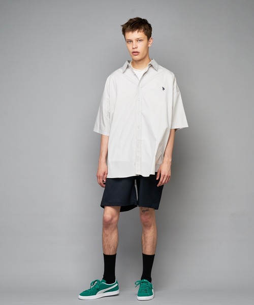 U.S. POLO ASSN.（ユーエスポロアッスン）の「【U.S. POLO ASSN. /ユーエスポロアッスン】別注ワンポイント刺繍ロゴビッグシルエットシャツ/WEB限定（シャツ/ブラウス・メンズ・ホワイト/ベージュ/オレンジ/インディゴブルー/ライトインディゴブルー/グレー・MEDIUM/LARGE/X-LARGE）」の22枚目の写真