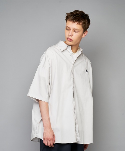 U.S. POLO ASSN.（ユーエスポロアッスン）の「【U.S. POLO ASSN. /ユーエスポロアッスン】別注ワンポイント刺繍ロゴビッグシルエットシャツ/WEB限定（シャツ/ブラウス・メンズ・ホワイト/ベージュ/オレンジ/インディゴブルー/ライトインディゴブルー/グレー・MEDIUM/LARGE/X-LARGE）」の19枚目の写真