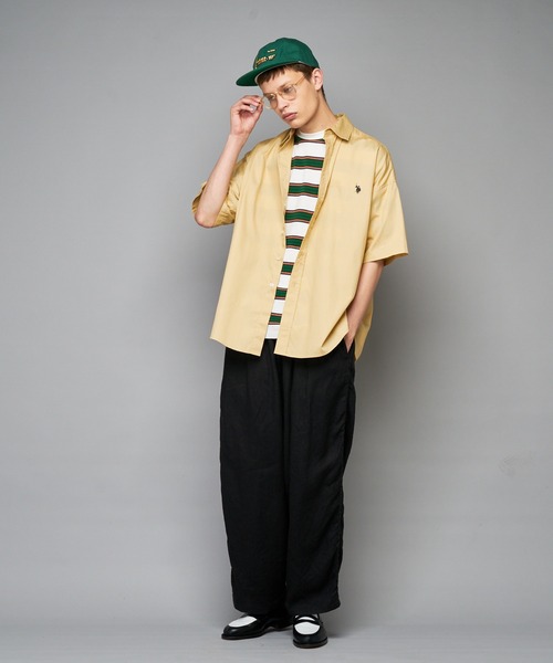 U.S. POLO ASSN.（ユーエスポロアッスン）の「【U.S. POLO ASSN. /ユーエスポロアッスン】別注ワンポイント刺繍ロゴビッグシルエットシャツ/WEB限定（シャツ/ブラウス・メンズ・ホワイト/ベージュ/オレンジ/インディゴブルー/ライトインディゴブルー/グレー・MEDIUM/LARGE/X-LARGE）」の15枚目の写真