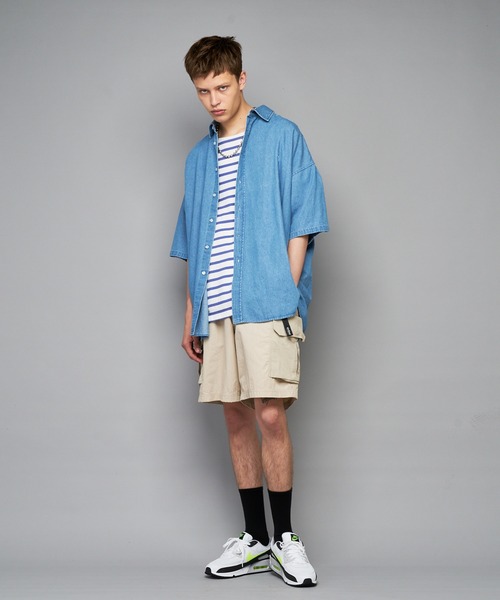 U.S. POLO ASSN.（ユーエスポロアッスン）の「【U.S. POLO ASSN. /ユーエスポロアッスン】別注ワンポイント刺繍ロゴビッグシルエットシャツ/WEB限定（シャツ/ブラウス・メンズ・ホワイト/ベージュ/オレンジ/インディゴブルー/ライトインディゴブルー/グレー・MEDIUM/LARGE/X-LARGE）」の7枚目の写真