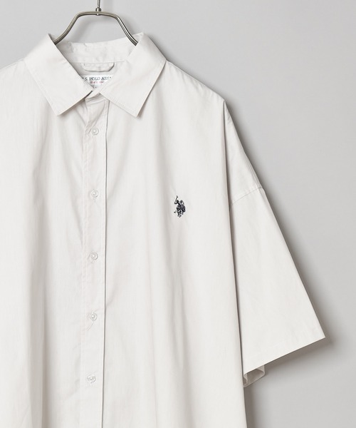 U.S. POLO ASSN.（ユーエスポロアッスン）の「【U.S. POLO ASSN. /ユーエスポロアッスン】別注ワンポイント刺繍ロゴビッグシルエットシャツ/WEB限定（シャツ/ブラウス・メンズ・ホワイト/ベージュ/オレンジ/インディゴブルー/ライトインディゴブルー/グレー・MEDIUM/LARGE/X-LARGE）」の17枚目の写真