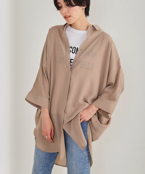 Bou Jeloud（ブージュルード）の「バックボタンシャツチュニック（シャツ/ブラウス・レディース・ブラック/ベージュ/オフホワイト・38）」の6枚目の写真