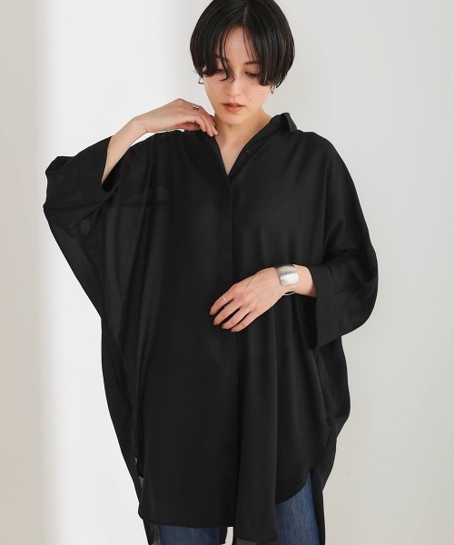 Bou Jeloud（ブージュルード）の「バックボタンシャツチュニック（シャツ/ブラウス・レディース・ブラック/ベージュ/オフホワイト・38）」の11枚目の写真