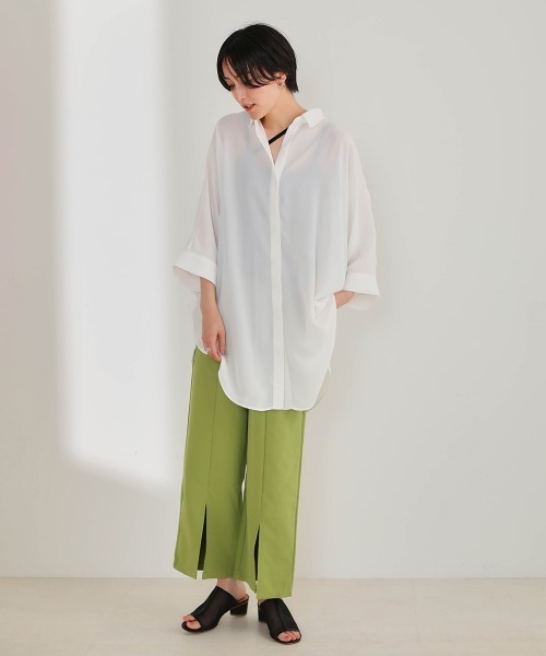 Bou Jeloud（ブージュルード）の「バックボタンシャツチュニック（シャツ/ブラウス・レディース・ブラック/ベージュ/オフホワイト・38）」の16枚目の写真