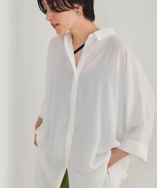 Bou Jeloud（ブージュルード）の「バックボタンシャツチュニック（シャツ/ブラウス・レディース・ブラック/ベージュ/オフホワイト・38）」の17枚目の写真