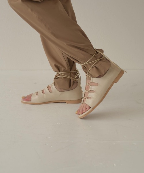 Amiur(エミレ)の「casual lace up sandal(サンダル・レディース・アイボリー・S/M/L)」の3枚目の写真