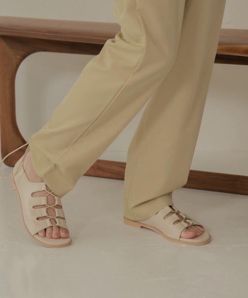 Amiur(エミレ)の「casual lace up sandal(サンダル・レディース・アイボリー・S/M/L)」の7枚目の写真