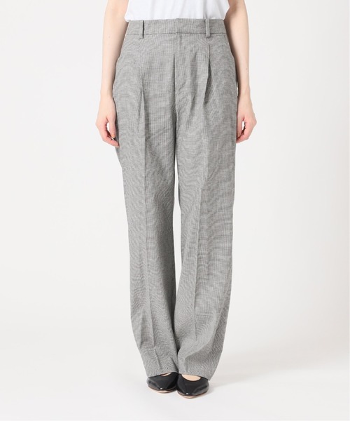 IENA（イエナ）の「コットン麻チェックパンツ◆（スラックス・レディース・ブラック・36/34/38）」の3枚目の写真